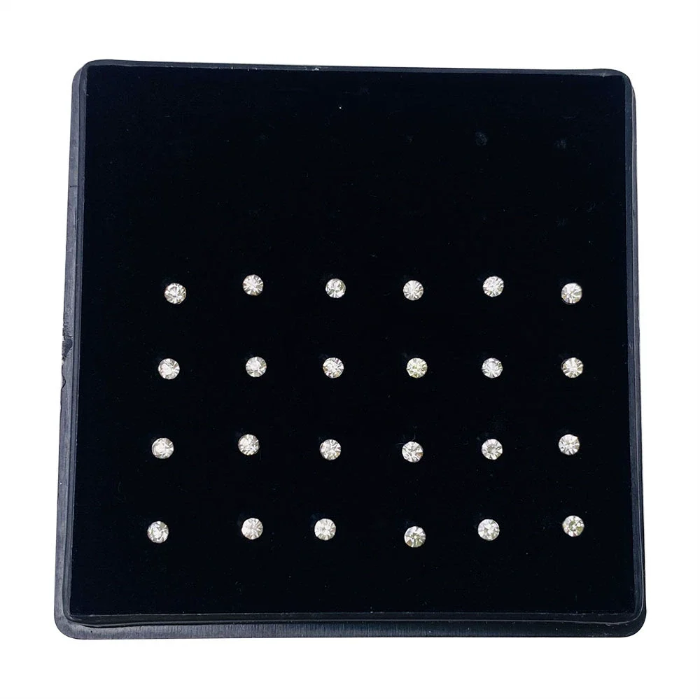 Women's Stainless Steel Geometric Diamondencrusted Nose Studs And Rings Body Piercing Jewelry - Image 6