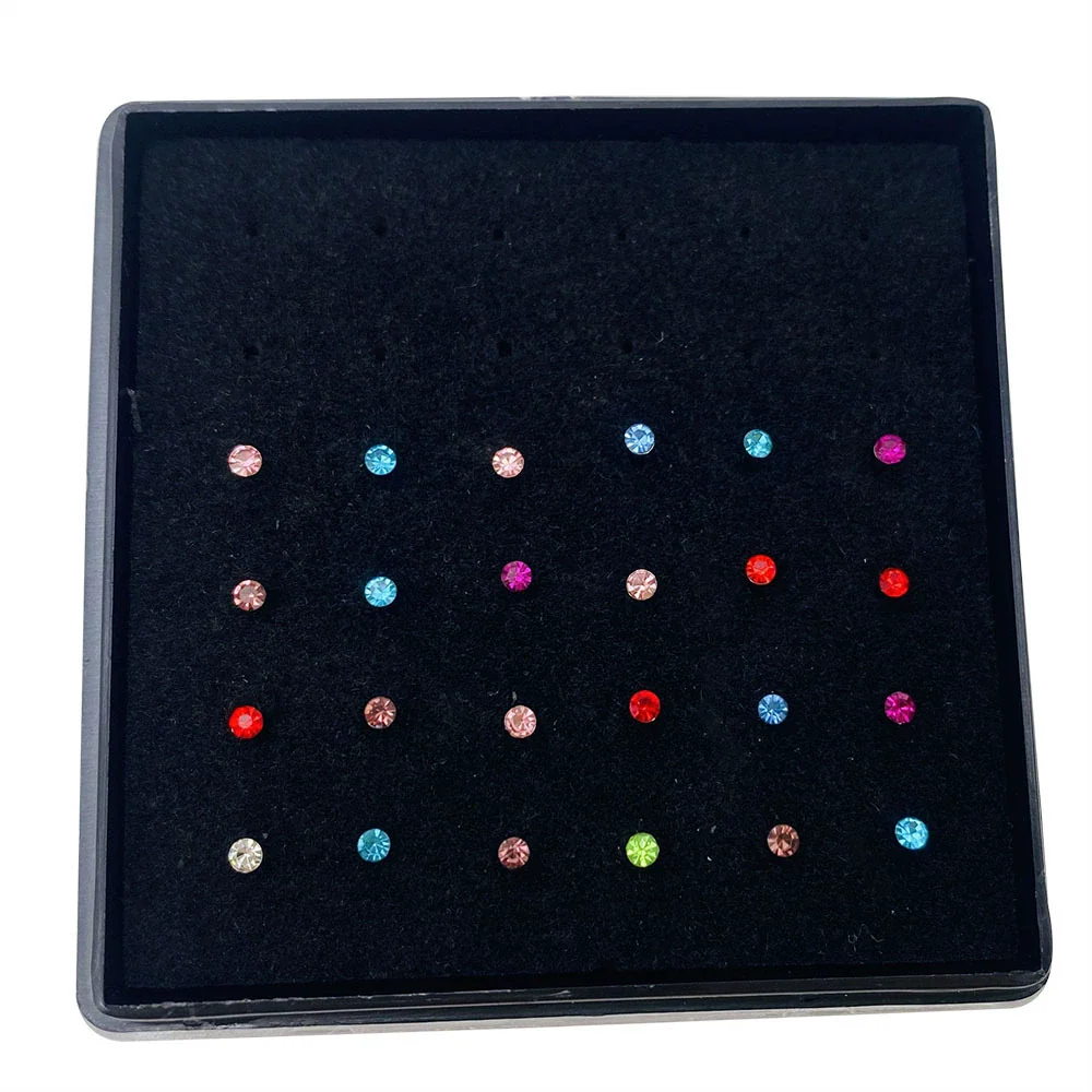 Women's Stainless Steel Geometric Diamondencrusted Nose Studs And Rings Body Piercing Jewelry - Image 7