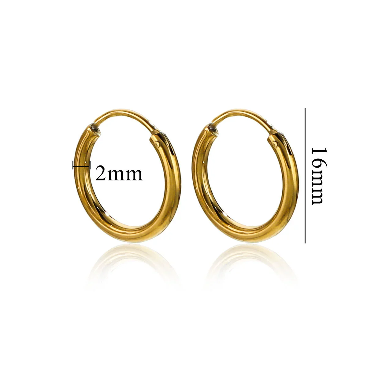 Women's Stainless Steel Geometric Fish Pattern Electroplated Circle Square Line Earrings - Image 7