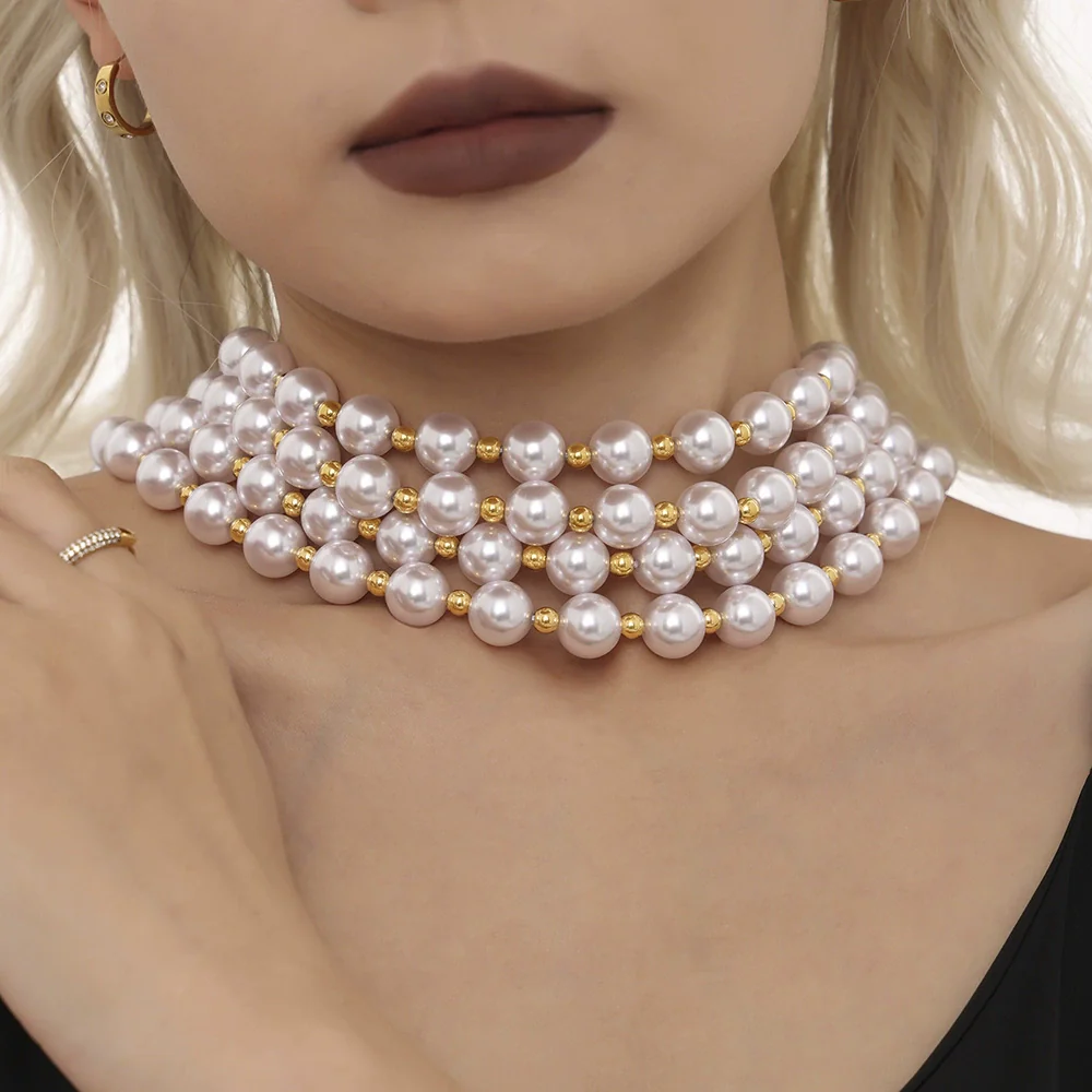 Women's Stainless Steel Geometric Light Luxury Zircon Pendant Collarbone Necklace With Electroplating Brass Chain Buckle - Image 3
