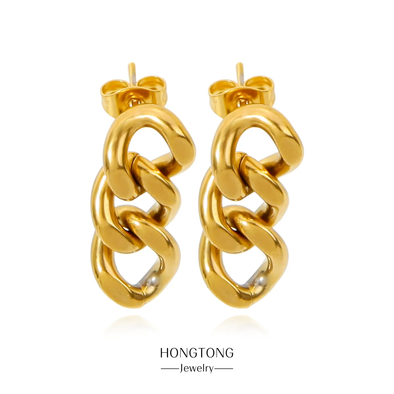 Women's Stainless Steel Geometric Ushaped Jewelry With 18K Gold Plated Electroplating