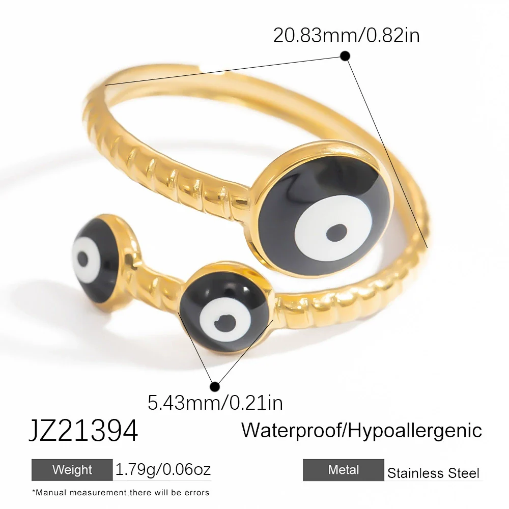 Women's Stainless Steel Ring Oildropping Asymmetrical 18K Goldplated With Letters Numbers Text Geometric Animal Zodiac Shapes - Image 6