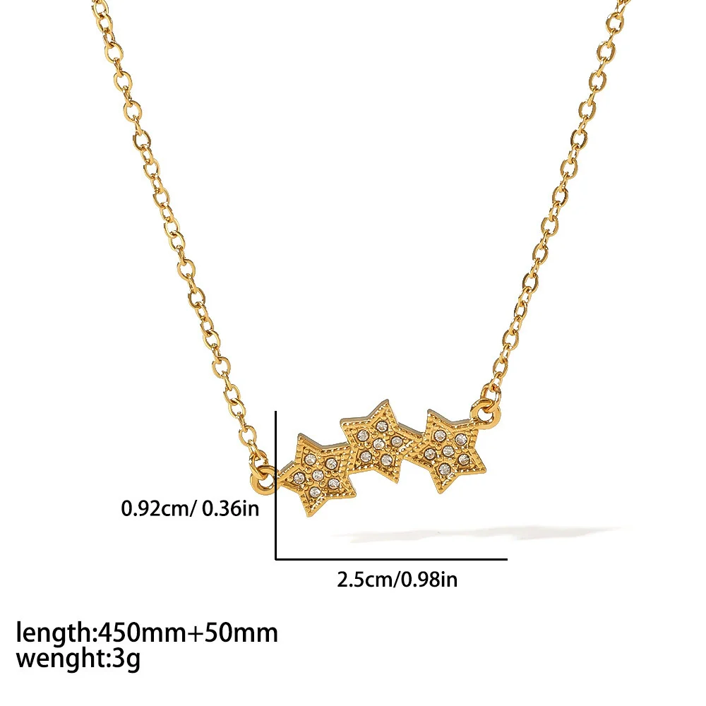 Women's Stainless Steel Star Pendant Necklace With Pvd Furnace Vacuum Real Gold Plating And Minimalist Style - Image 4