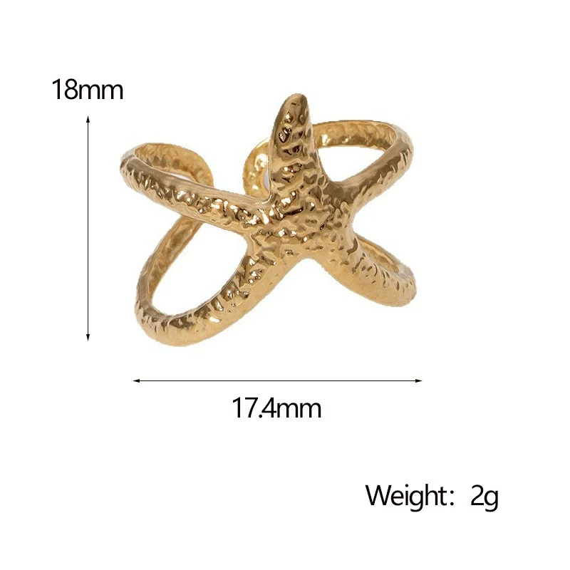 Women's Stainless Steel Star Shaped Rings With Electroplating Design And Simple Style - Image 6