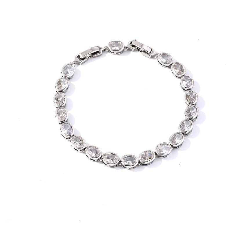 Women's Sterling Silver And Copper Heartshaped Zircon Inlaid Bracelet With Constellation And Leaves Pattern Fresh And Natural Style - Image 5
