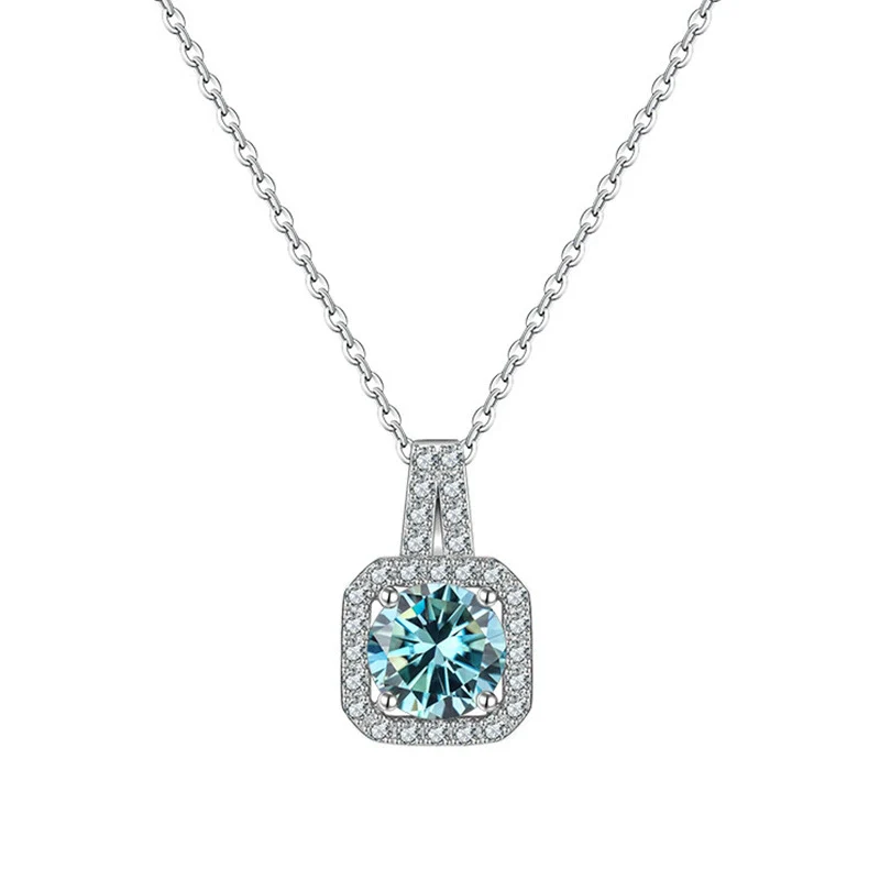 Women's Sterling Silver Moissanite Necklace Set With Precious Stones Animal Zodiac Round Design - Image 2