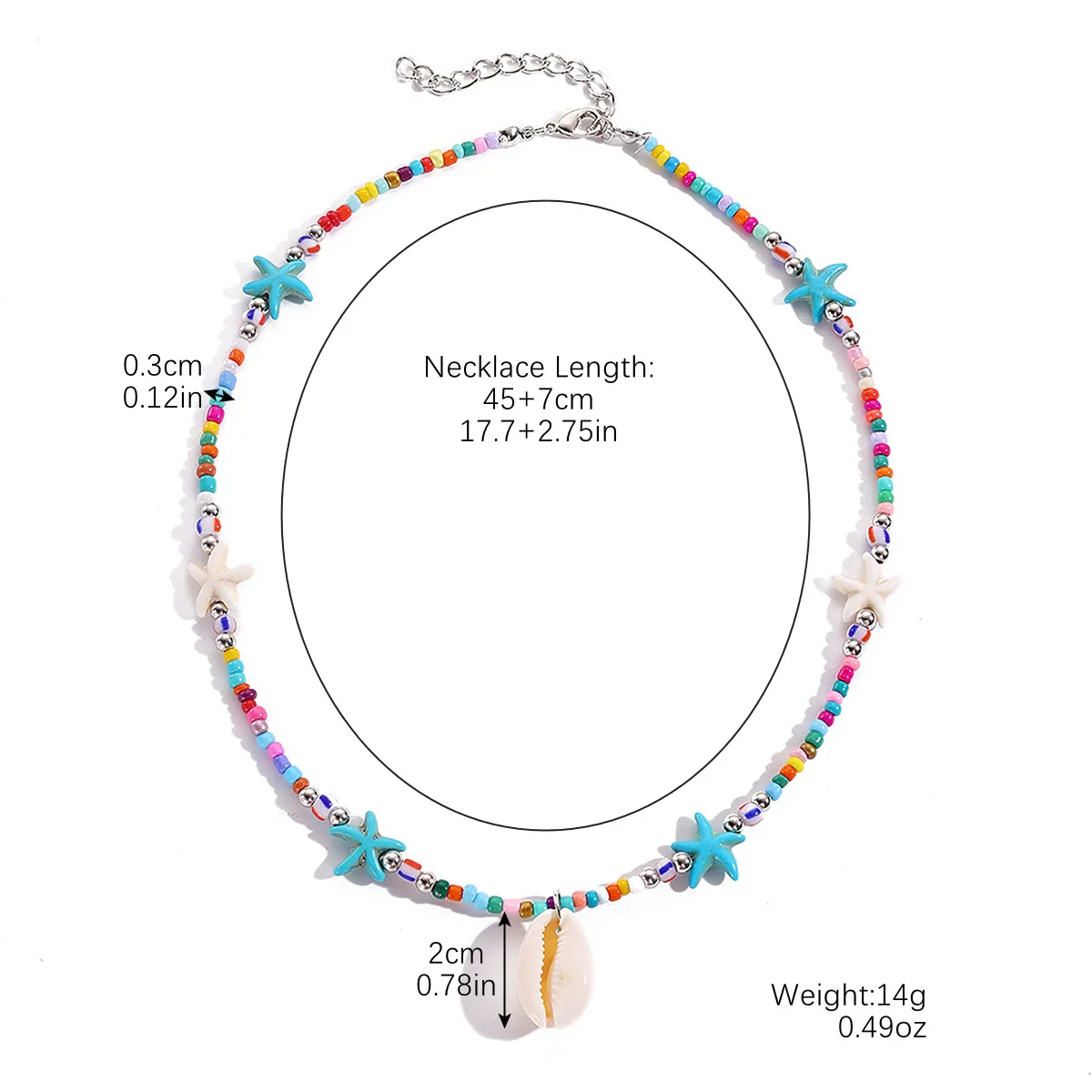 Women's Summer Alloy Geometric Irregular Blue Shell Clavicle Chain Necklace Electroplated Jewelry - Image 15