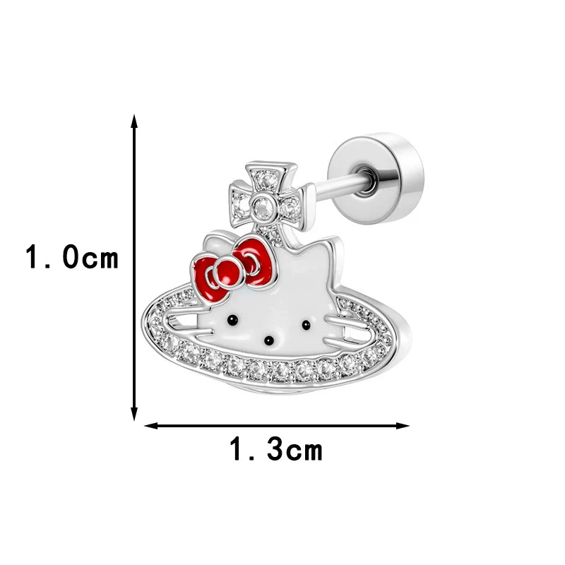 Women's Sweet Bow Pattern Titanium Steel Electroplated Ear Nails - Image 3