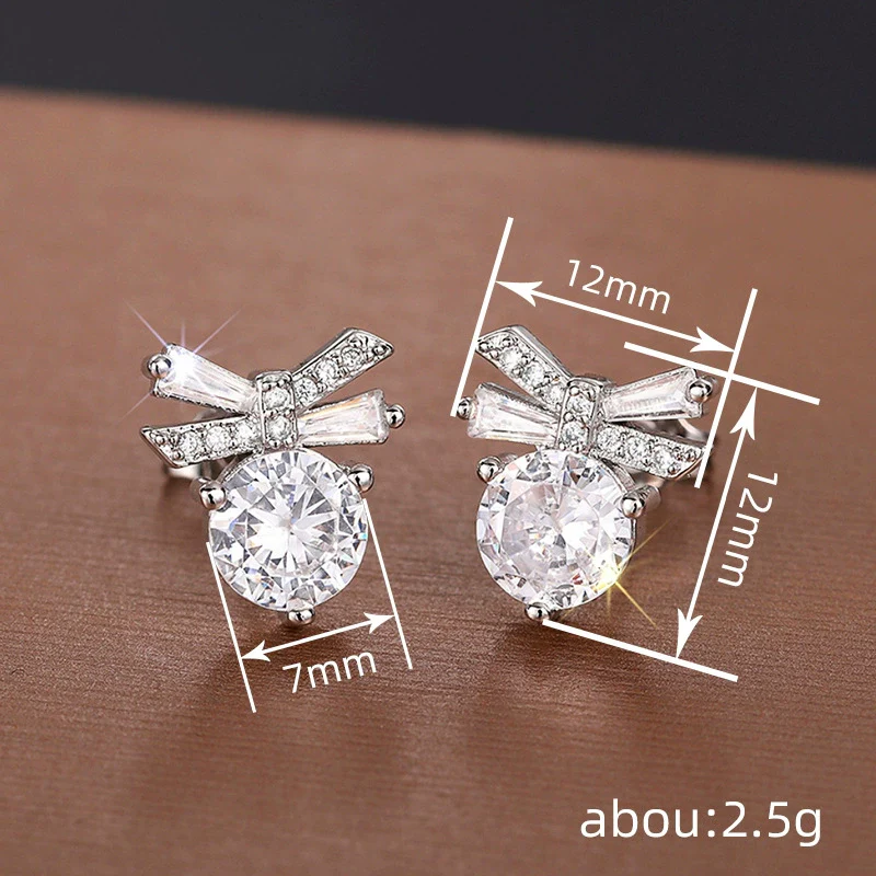 Women's Sweet Geometric Copper Earrings Set With Zirconia - Image 4