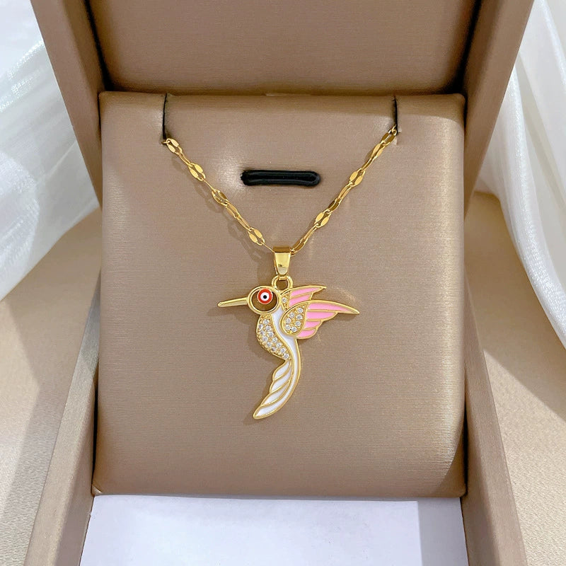 Women's Titanium Steel And Copper Necklace With Geometric Pattern And Electroplating Treatment