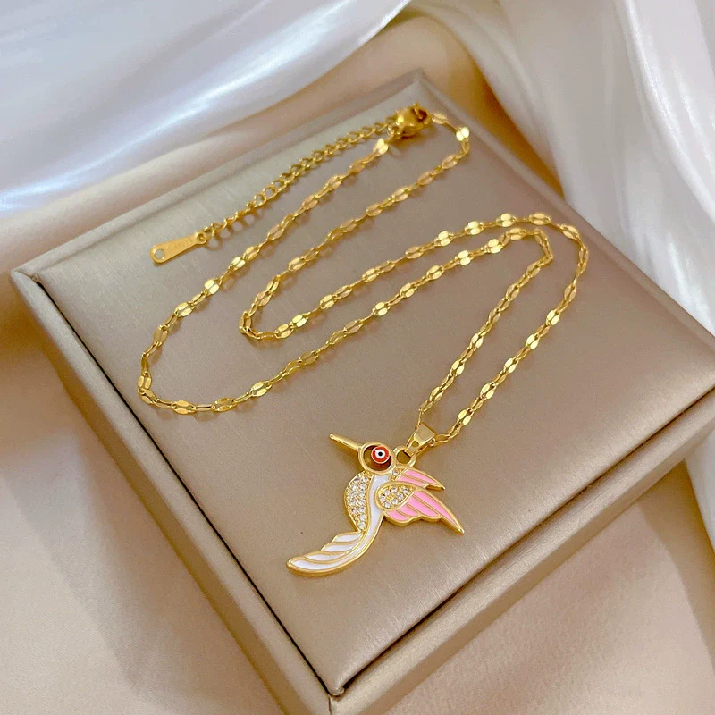 Women's Titanium Steel And Copper Necklace With Geometric Pattern And Electroplating Treatment - Image 3