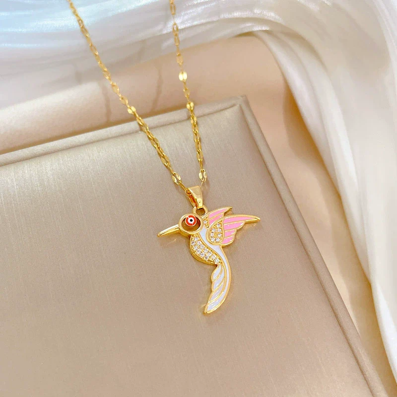 Women's Titanium Steel And Copper Necklace With Geometric Pattern And Electroplating Treatment - Image 6