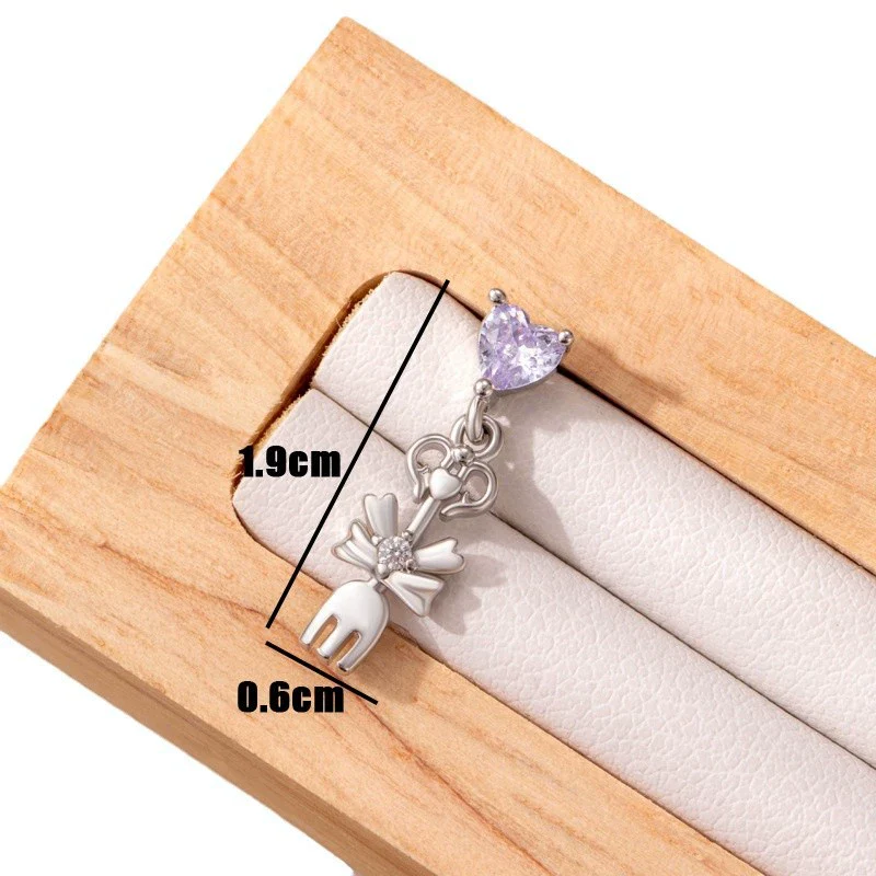 Women's Titanium Steel Bow Inlaid Zircon Personality Ear Nail - Image 4