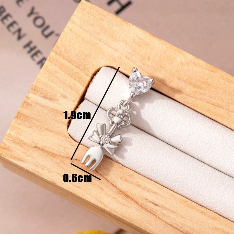 Women's Titanium Steel Bow Inlaid Zircon Personality Ear Nail - Image 6