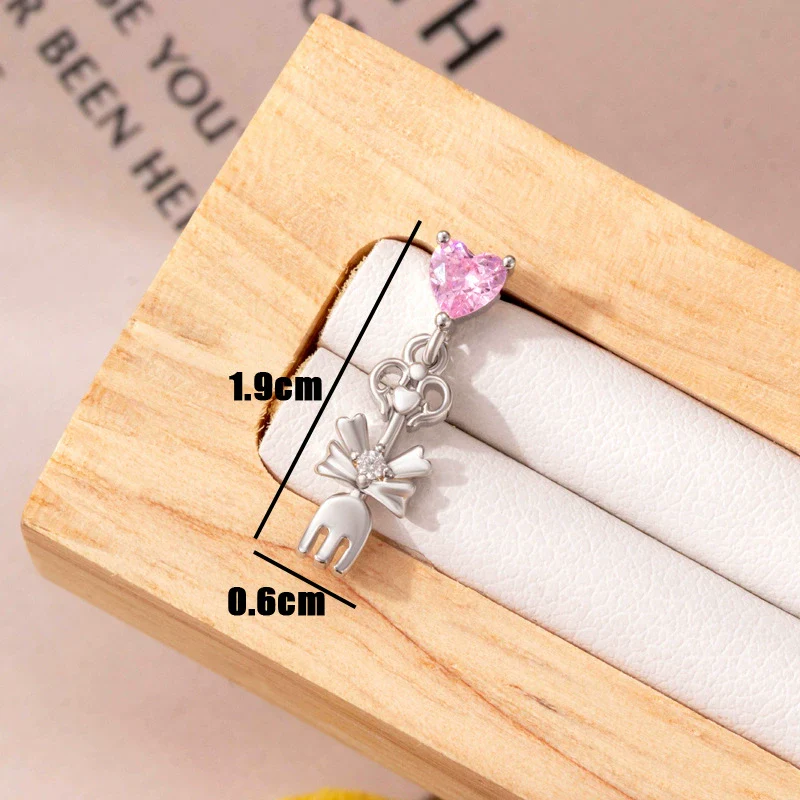 Women's Titanium Steel Bow Inlaid Zircon Personality Ear Nail - Image 7
