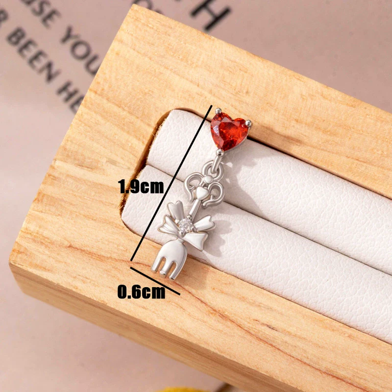 Women's Titanium Steel Bow Inlaid Zircon Personality Ear Nail - Image 9