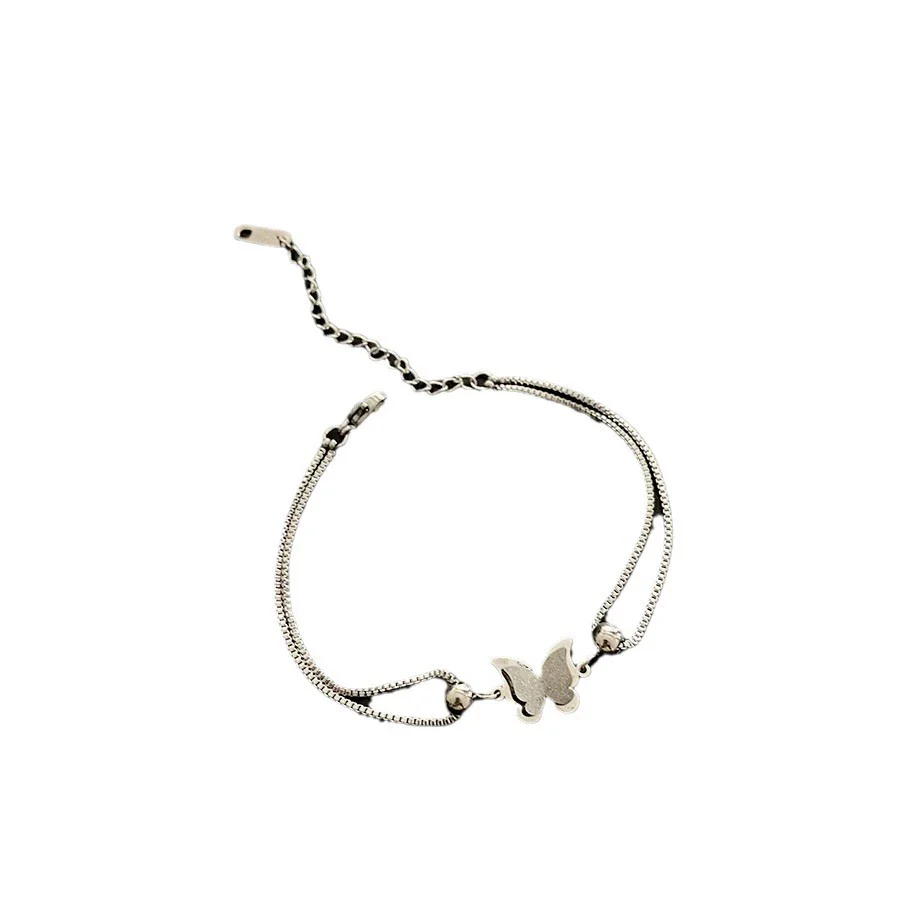 Women's Titanium Steel Butterfly Light Luxury Geometric Polished Bracelet - Image 5