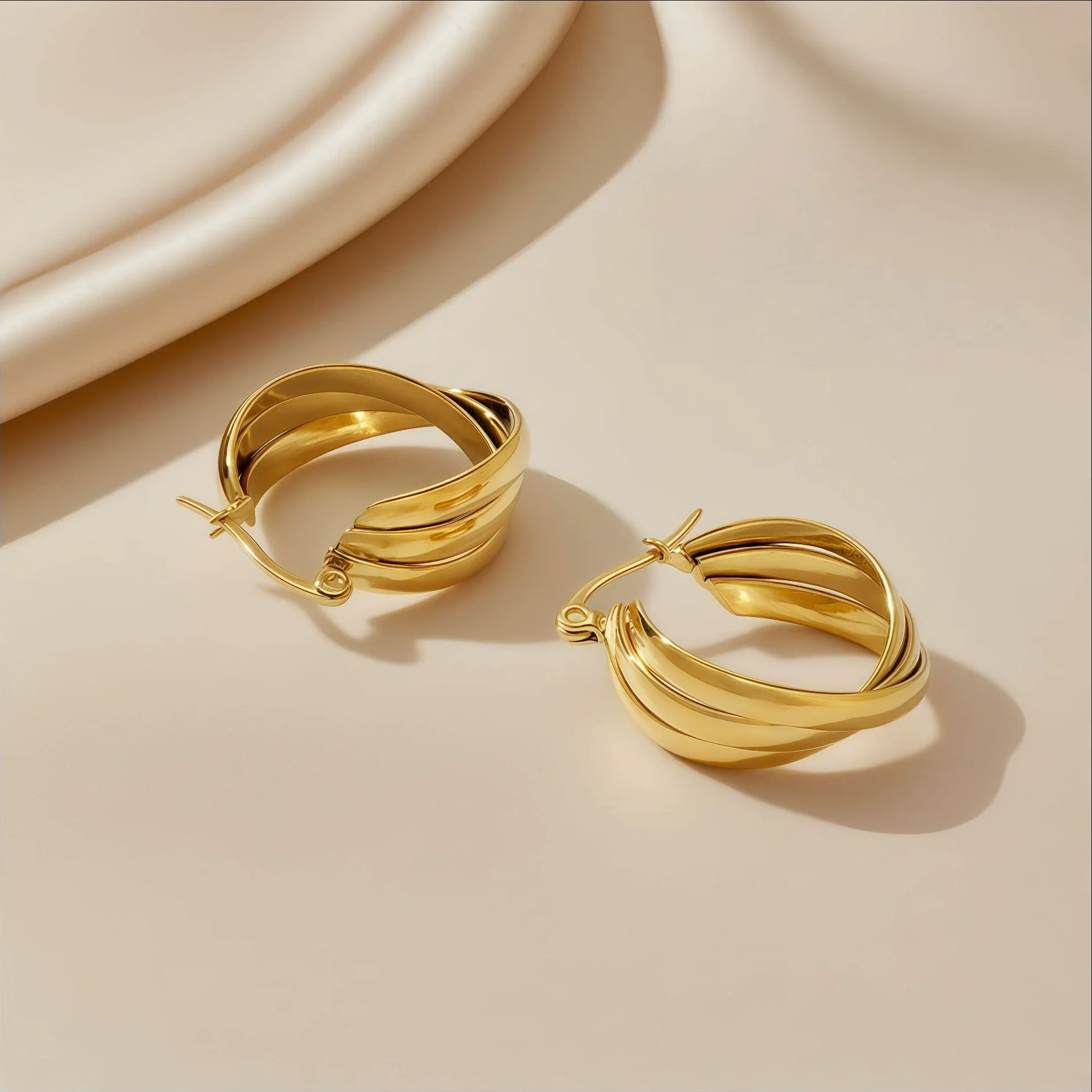 Women's Titanium Steel Geometric Ushaped Electroplated Earrings