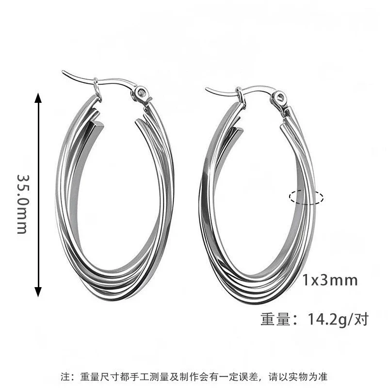 Women's Titanium Steel Geometric Ushaped Electroplated Earrings - Image 13