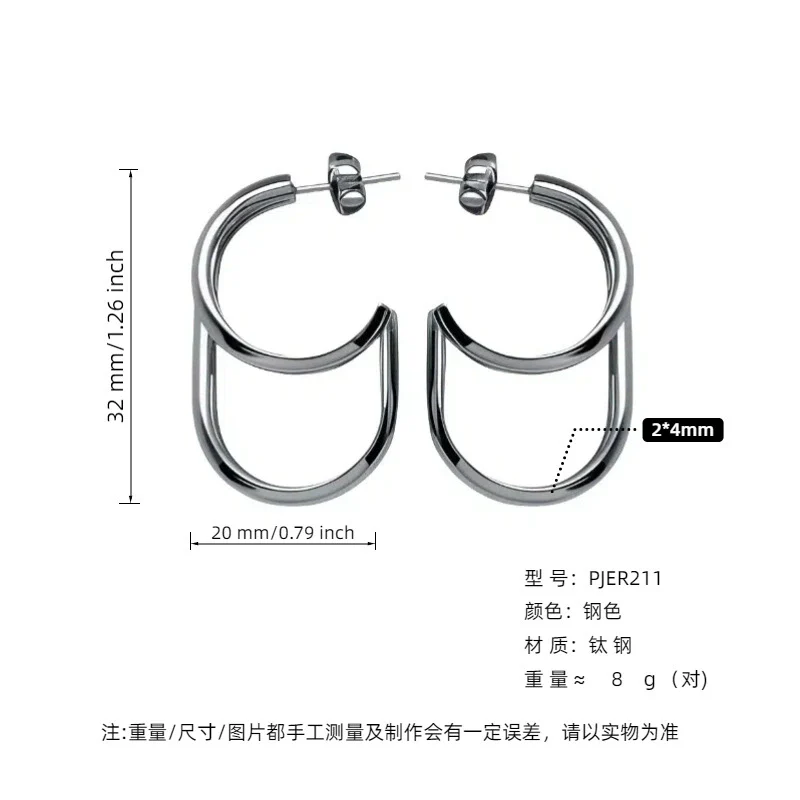 Women's Titanium Steel Geometric Ushaped Electroplated Earrings - Image 6