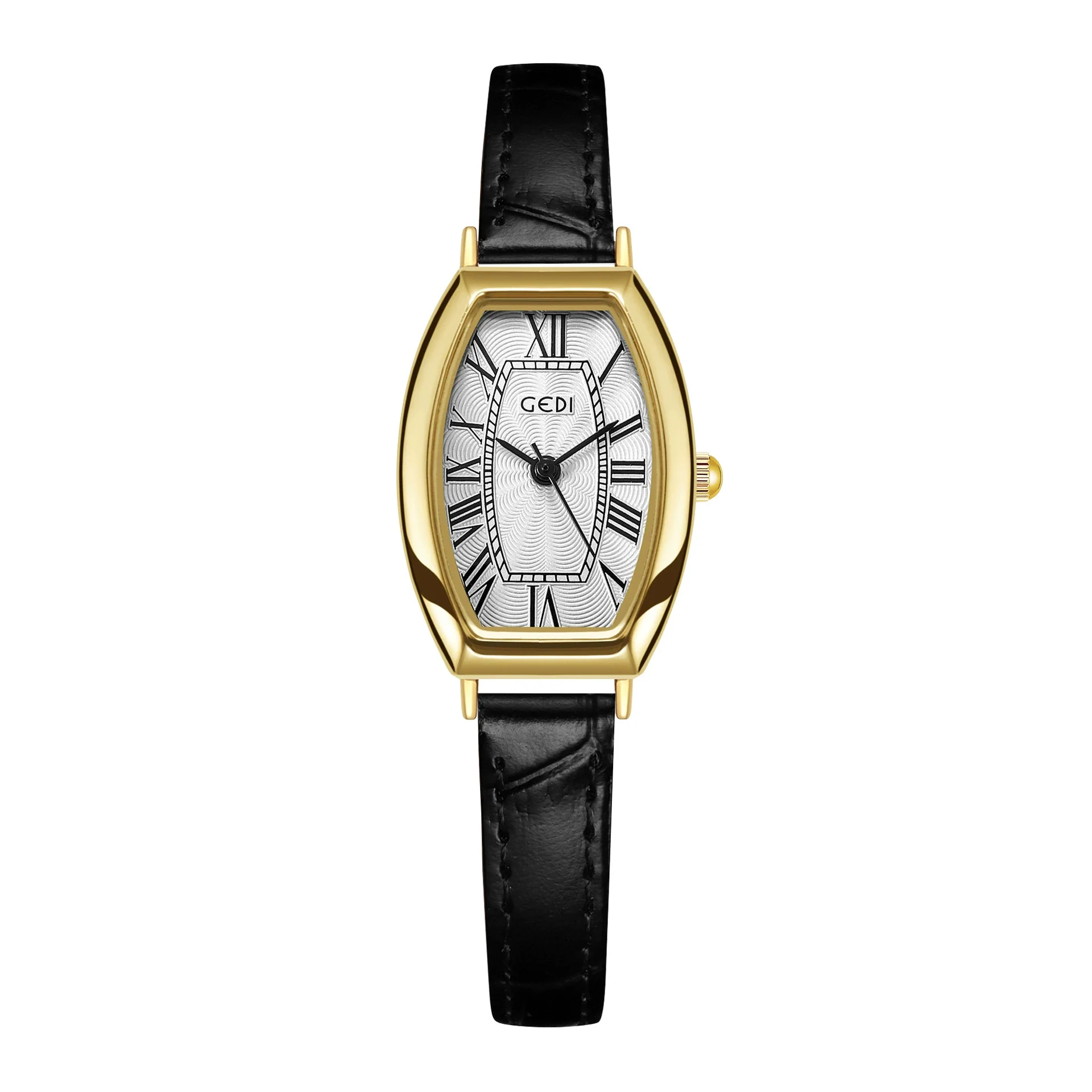 Women's Vintage Barrel Dial Alloy Case Belt Strap Quartz Watch - Image 5