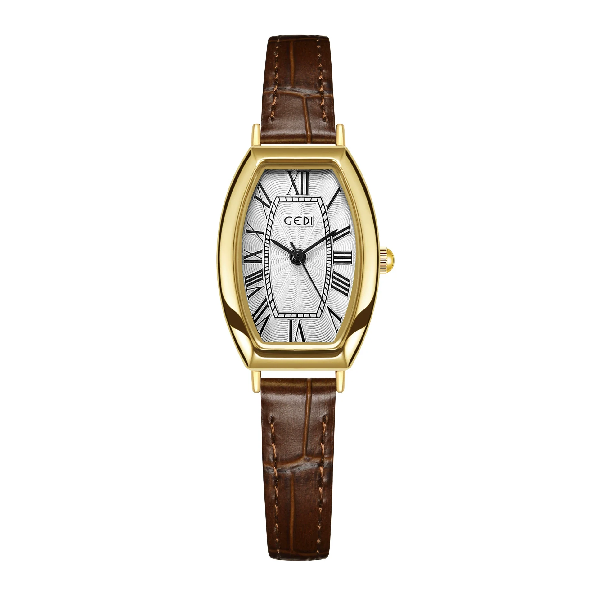 Women's Vintage Barrel Dial Alloy Case Belt Strap Quartz Watch - Image 8