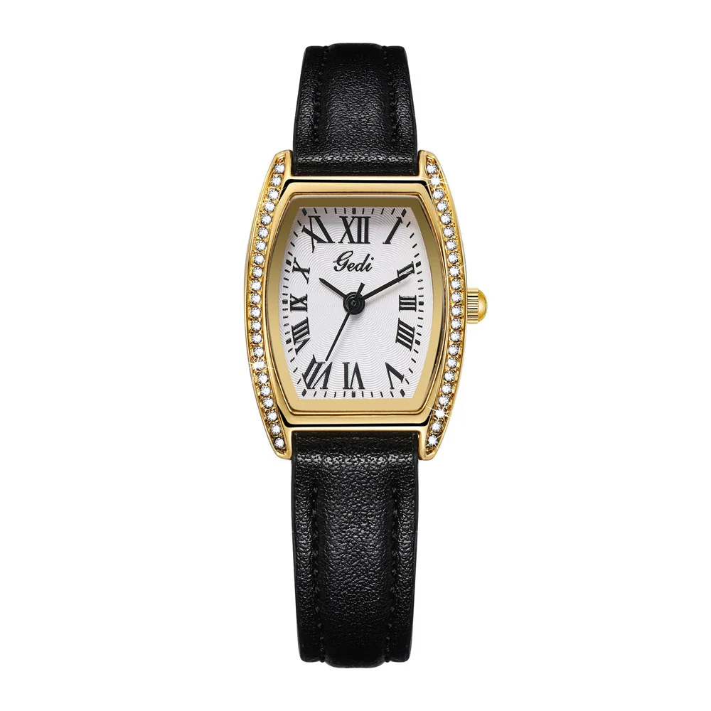 Women's Vintage Classic Barrelshaped Quartz Watch Alloy Case Mineral Reinforced Glass Mirror Stainless Steel Buckle - Image 7