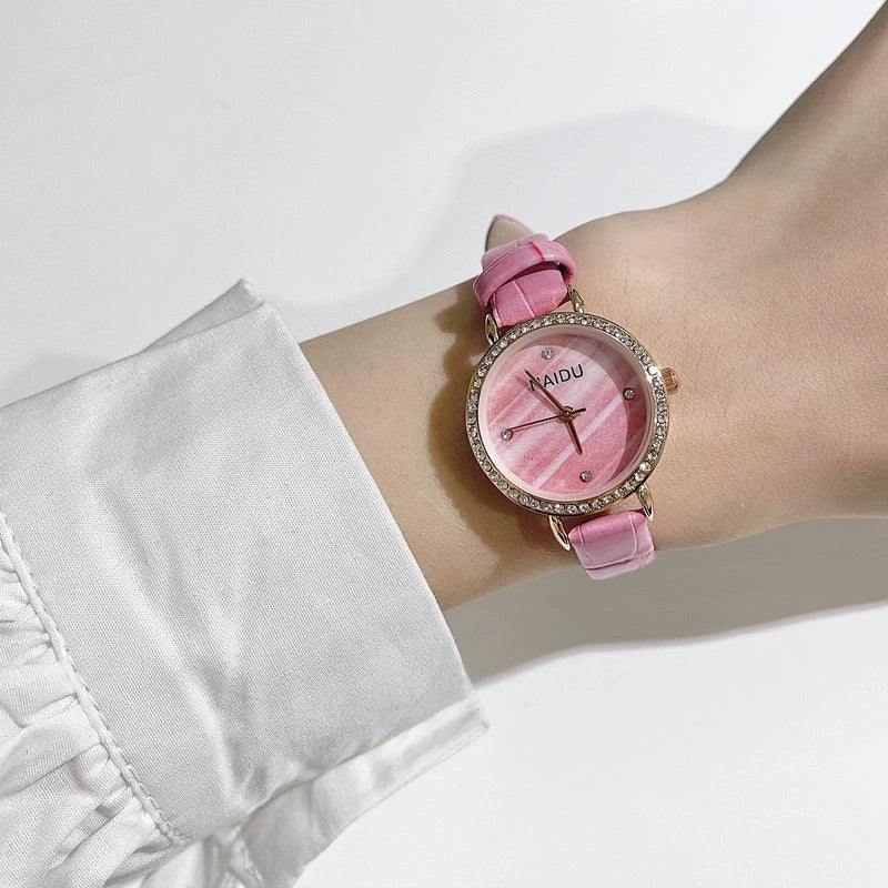 Women's Vintage Fashion Malachite Textured Stainless Steel Alloy Round Watch - Image 10