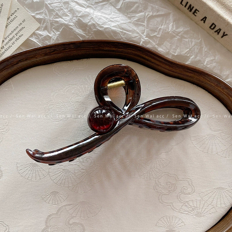 Women's Vintage Light Luxury Acrylic Round Bead Hair Clip Geometric Style Polished - Image 10