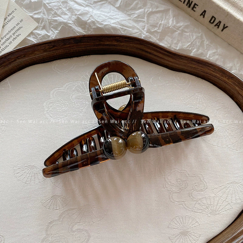 Women's Vintage Light Luxury Acrylic Round Bead Hair Clip Geometric Style Polished - Image 6