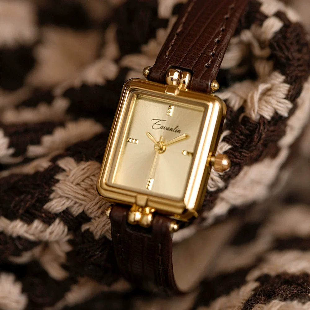 Women's Vintage Niche Light Luxury Square Watch Alloy Case Stainless Steel Clasp Mineral Strengthened Glass Mirror - Image 2