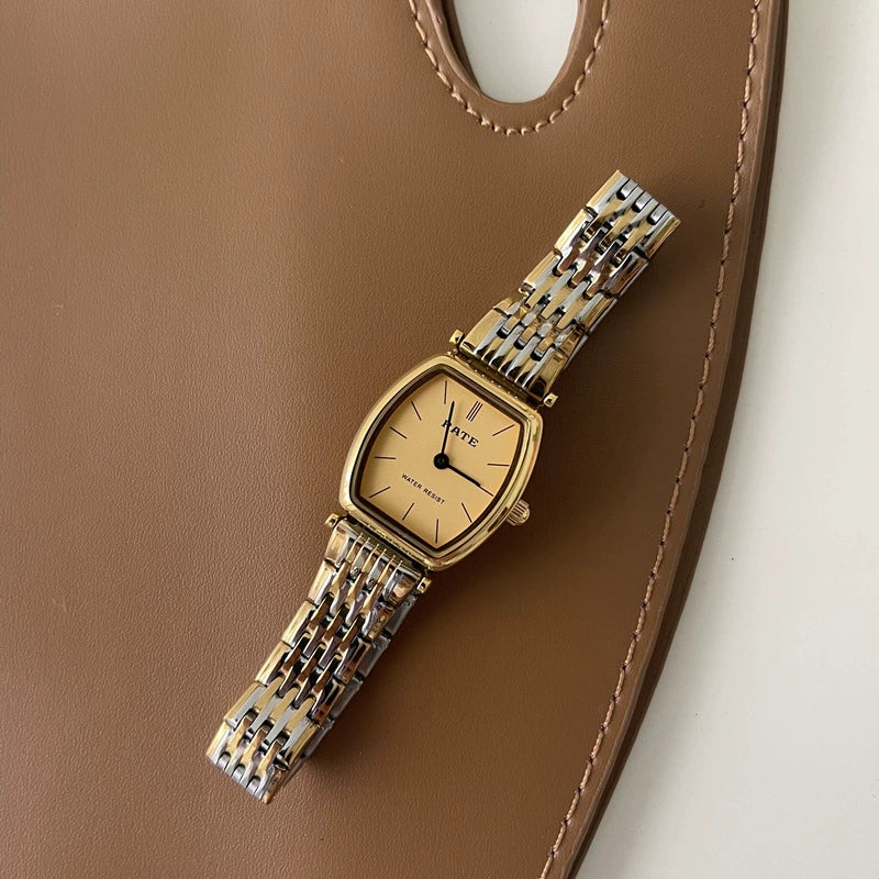 Women's Vintage Wine Barrel Alloy Band Quartz Watch Simple Elegant Casual Style - Image 2