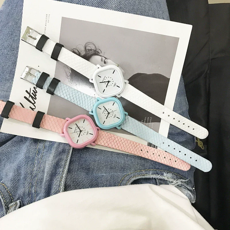 Women's Watch Alloy Case Genuine Leather Strap Rhombus Dial Fashion Simple Casual - Image 5