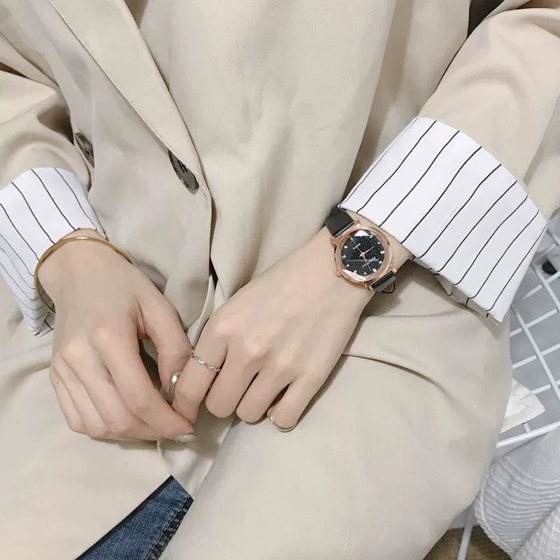 Women's Watch Alloy Case Imitation Leather Strap Round Dial Leisure Style - Image 4
