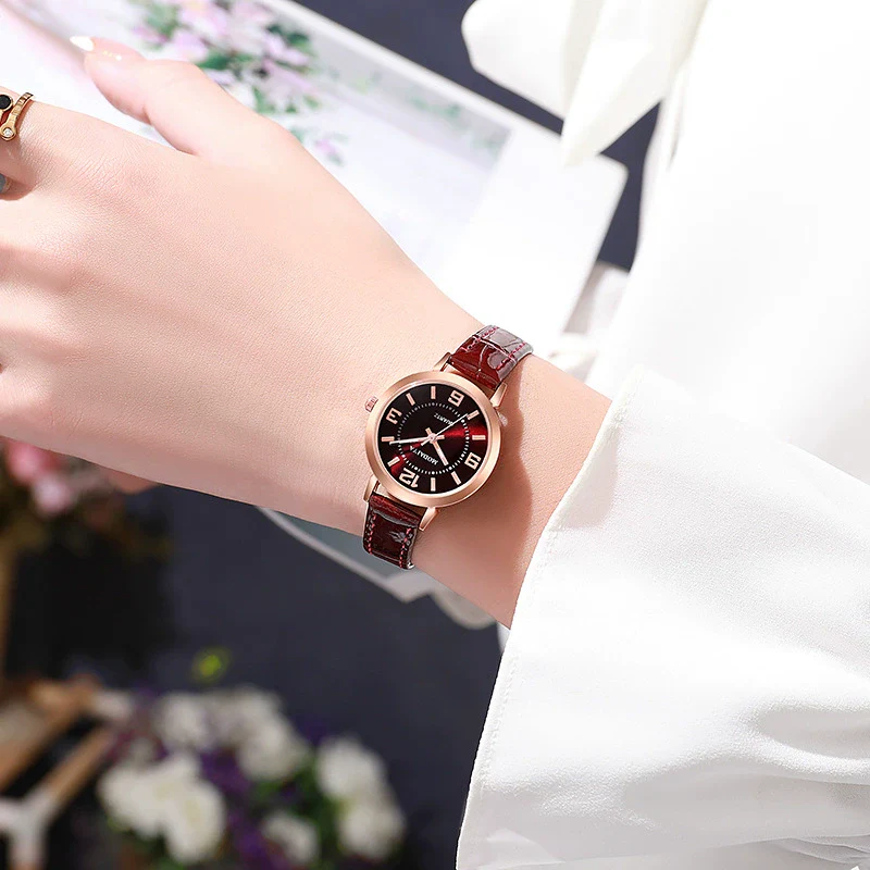 Women's Watch Alloy Imitation Leather Stainless Steel Round Leisure Luminous Non Mechanical - Image 8