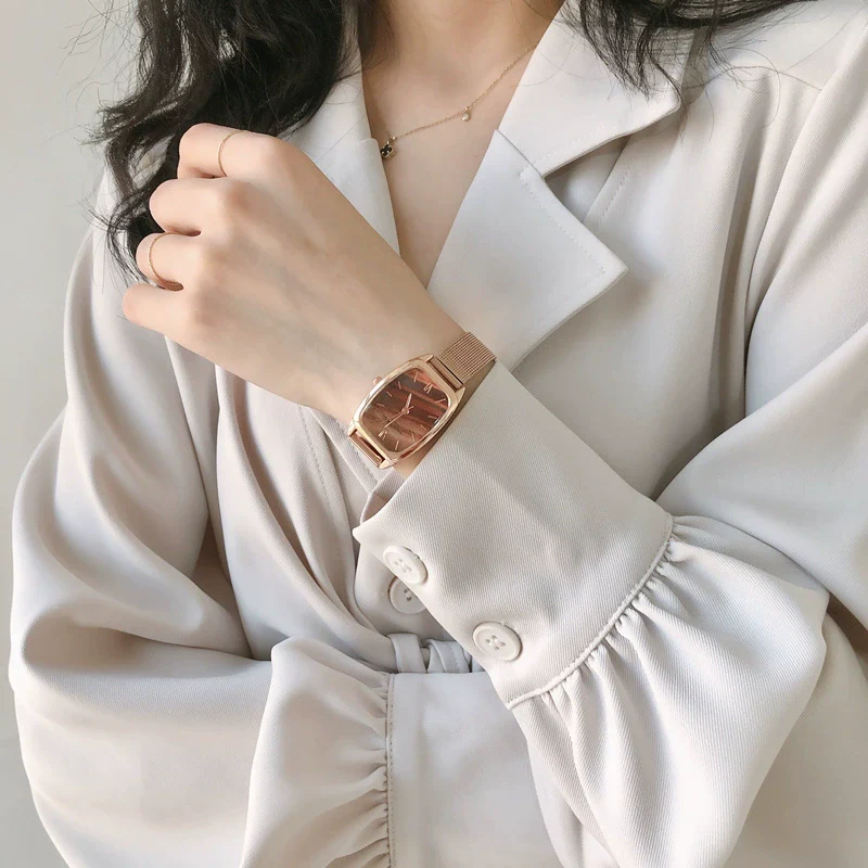Women's Watch Alloy Stainless Steel Barrel Dial Retro Simple Elegant Leisure Style - Image 2