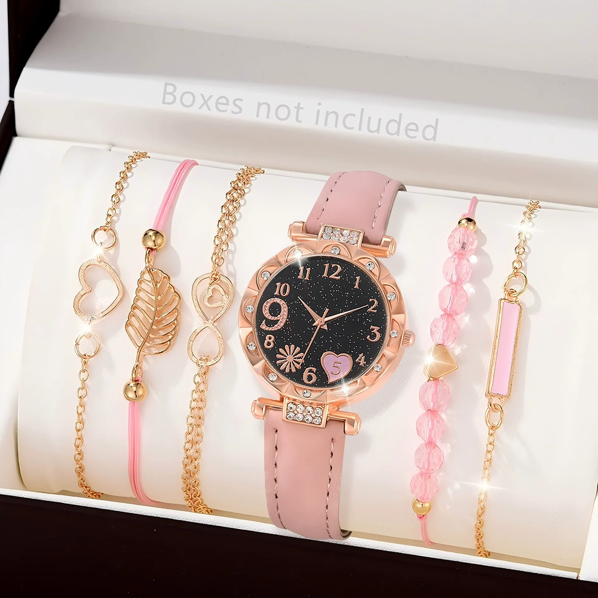 Women's Watch Fashion Allmatch Round Alloy And Pu Watch With Spiral Crown And Concealed Buckle - Image 6