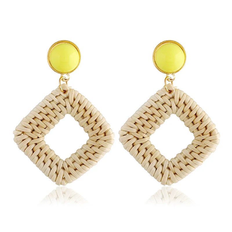 Women's Wood Geometric Large Circle Earrings With Electroplating - Image 9