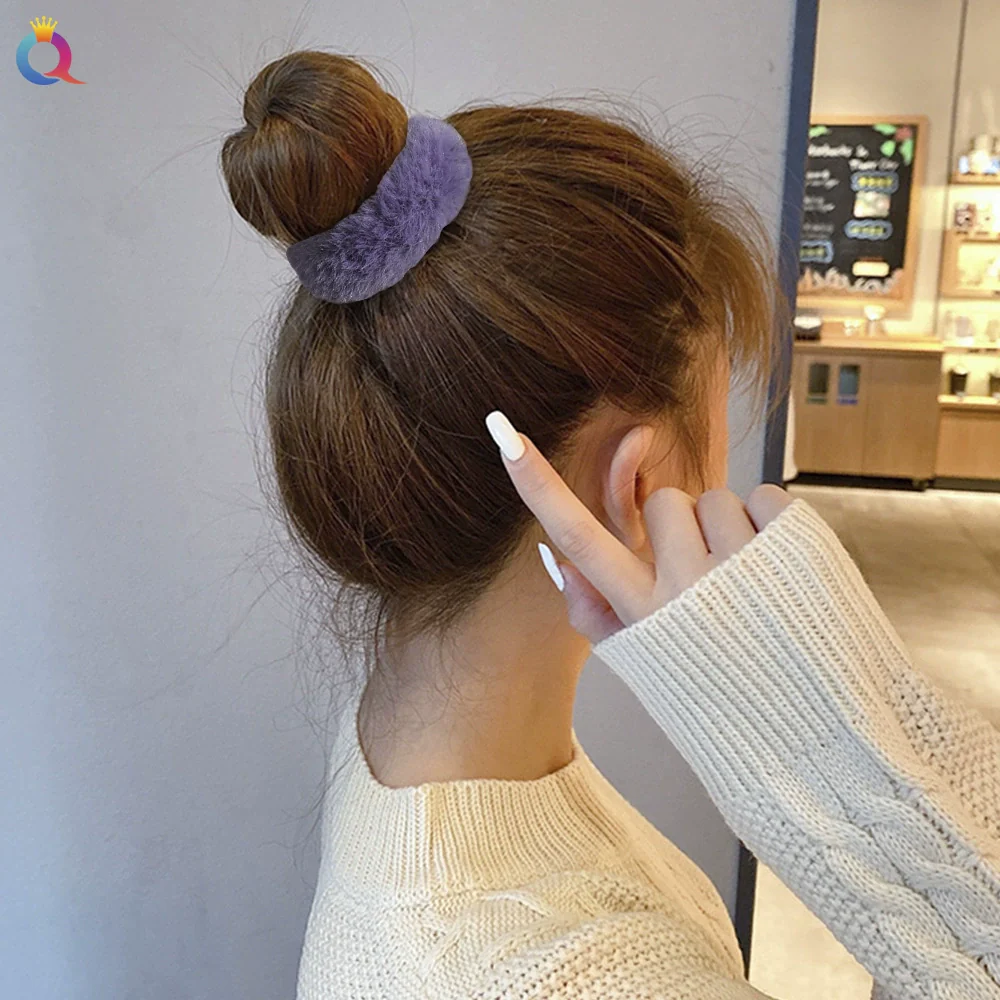 Women's Wool Handmade Simple Geometric Hair Accessories Hair Rope With Large Bow - Image 2