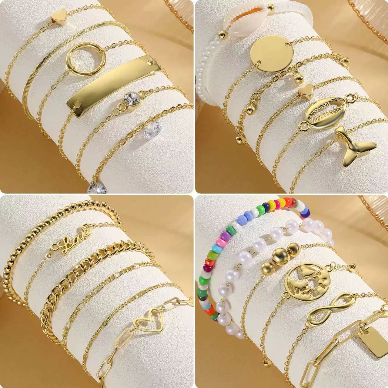 Women's Zinc Alloy Simple Multilayer Bracelet With Bow Drop Shape Star Geometric Animal Zodiac Letter Number Text Patterns And Electroplating Treatment