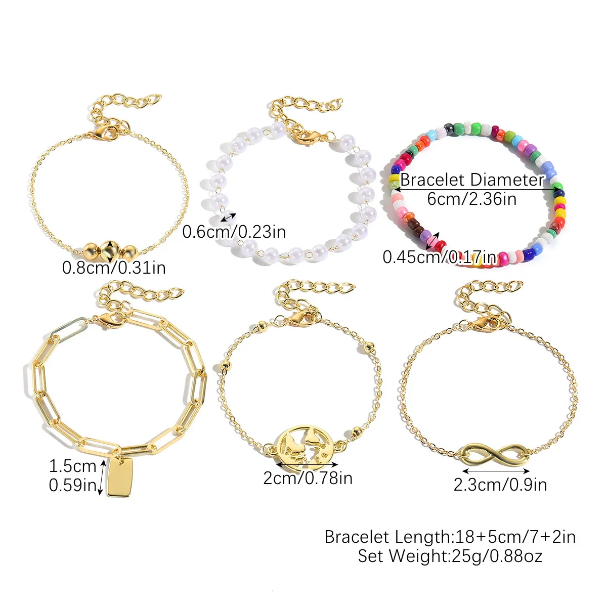 Women's Zinc Alloy Simple Multilayer Bracelet With Bow Drop Shape Star Geometric Animal Zodiac Letter Number Text Patterns And Electroplating Treatment - Image 7