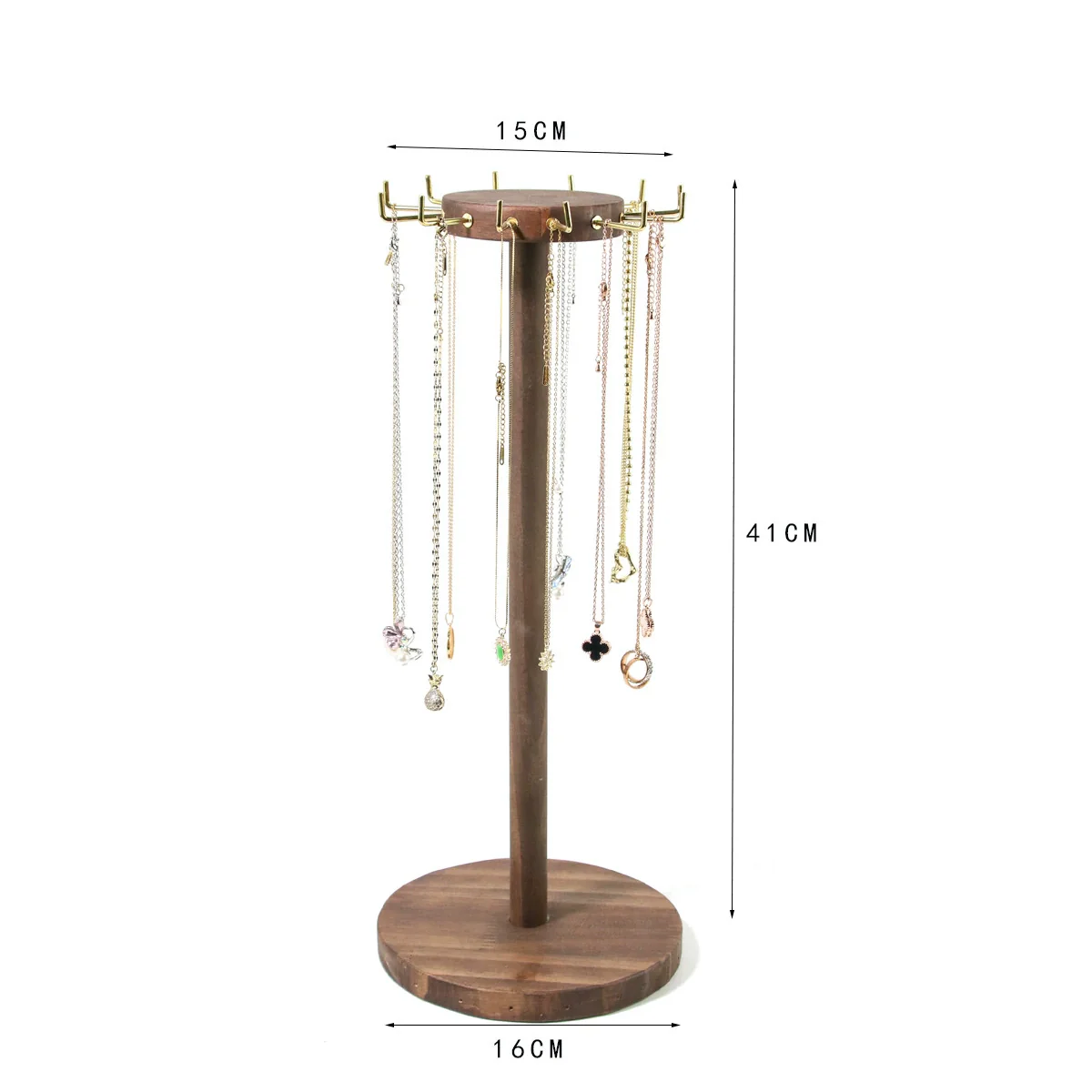 Wooden Jewelry Display Rack Round For Necklaces And Bracelets - Image 2