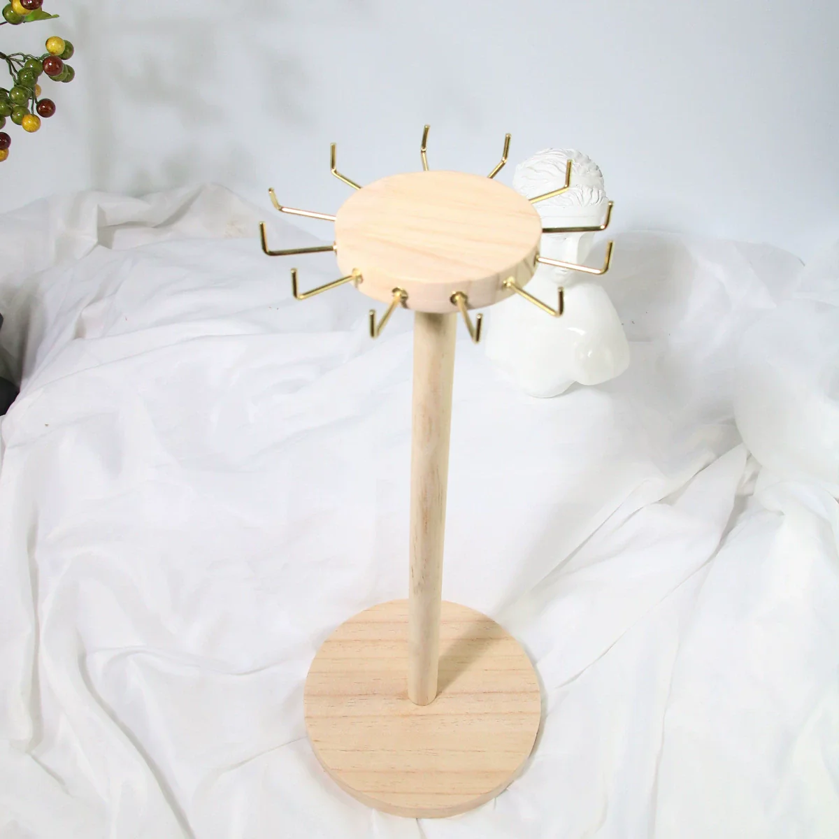 Wooden Jewelry Display Rack Round For Necklaces And Bracelets - Image 3