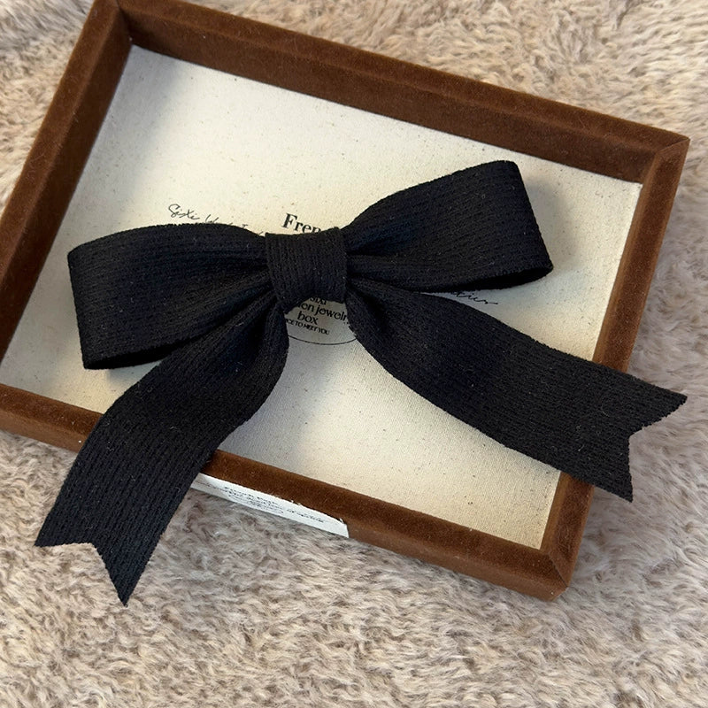 Wool Knitted Bow Handmade Women's Hairpin Spring Clip Headwear - Image 10