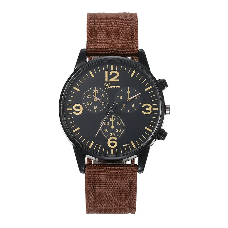 Woven Quartz And Digital Sports Watch For Men And Boys Nylon And Canvas Strap Alloy Case Round Dial - Image 3