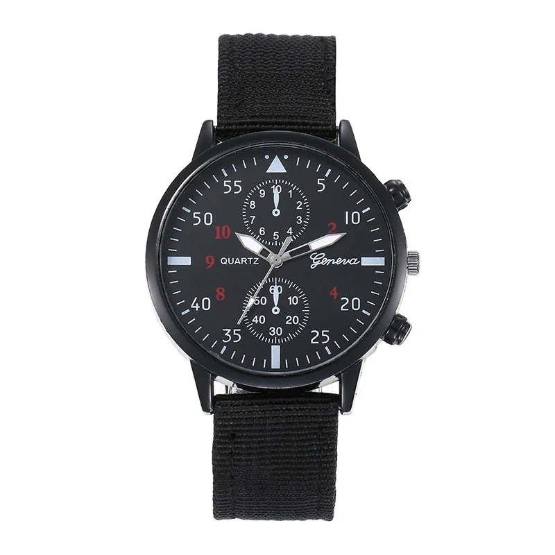 Woven Quartz And Digital Sports Watch For Men And Boys Nylon And Canvas Strap Alloy Case Round Dial - Image 6
