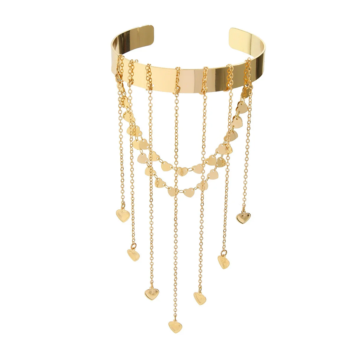 Zinc Alloy Beaded Tassel Arm Chain Arm Ring Electroplated Bohemian Style Women Jewelry - Image 5