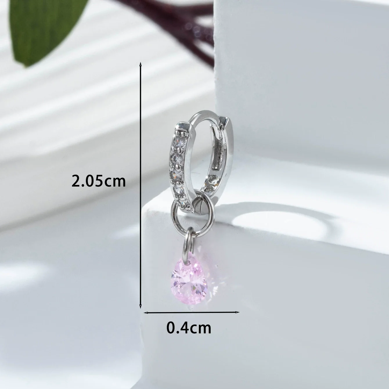 Zircon Inlaid Drop Shape Pendant Earrings For Women - Image 10