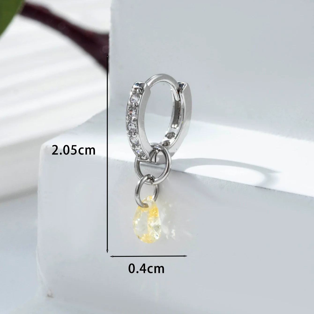 Zircon Inlaid Drop Shape Pendant Earrings For Women - Image 11