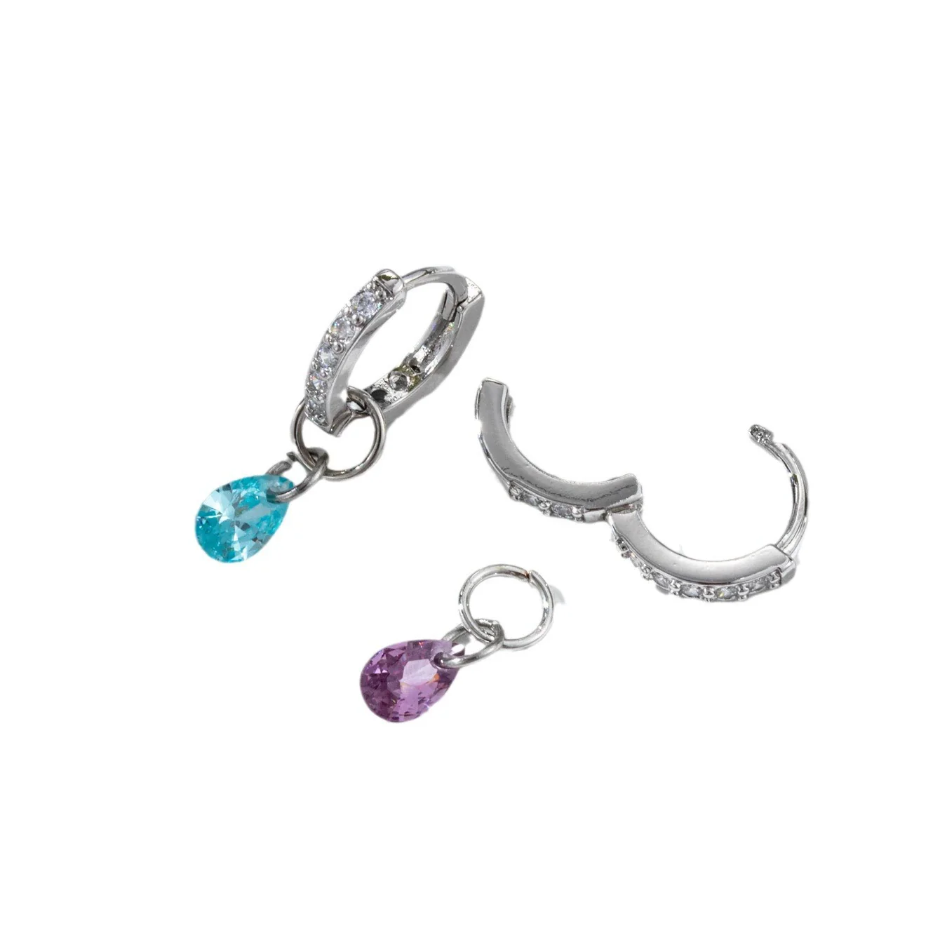 Zircon Inlaid Drop Shape Pendant Earrings For Women - Image 5